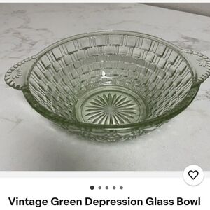 Depression Glass Bowl in Green